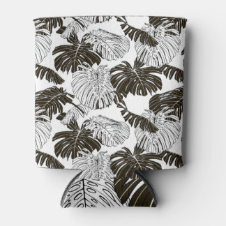 Rafraîchisseur Pour Canette Monstera Monochrome : Noir-Blanc Sans Fil.