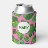 Rafraîchisseur Pour Canette Monstère tropicale Aquarelle Peinture Vert PERSONN (Can devant)