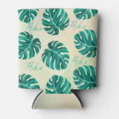 Rafraîchisseur Pour Canette Monstère tropicale émeraude palmier vert feuille a (Devant)