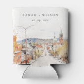 Rafraîchisseur Pour Canette Montpelier City Scape Vermont Watercolor Mariage (Dos)