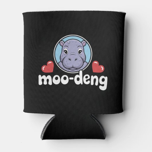 Rafraîchisseur Pour Canette Moo Deng Bouncy Pig in Thai Photo Baby Hippo (Devant)