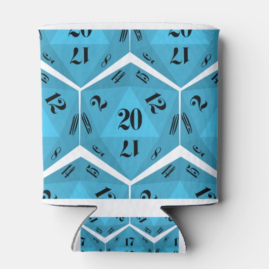 Rafraîchisseur Pour Canette Motif à 20 faces bleues (Dos)