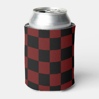 Rafraîchisseur Pour Canette Motif à carreaux rouge cranberry et noir