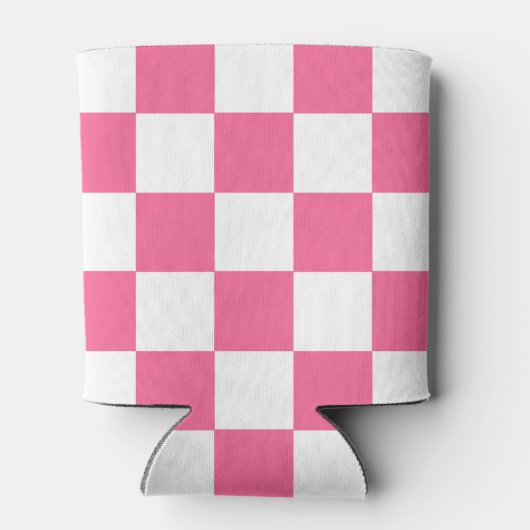 Rafraîchisseur Pour Canette Motif À damiers chèque rose blanc (Dos)