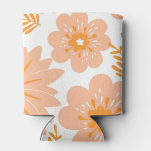 Rafraîchisseur Pour Canette Motif à fleurs orange Fuzz Vintage rétro