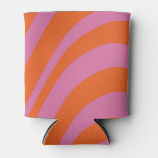 Rafraîchisseur Pour Canette Motif à rayures groovy liquide rétro orange violet