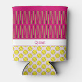 Rafraîchisseur Pour Canette Motif à thème Softball nom personnalisé rose (Devant)