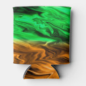 Rafraîchisseur Pour Canette motif Abstrait tacheté en vert orange (Devant)