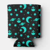 Rafraîchisseur Pour Canette Motif Alien turquoise avec étoiles et lunes (Dos)