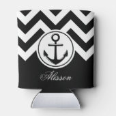 Rafraîchisseur Pour Canette Motif Ancre noir et blanc (Dos)
