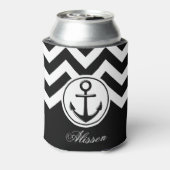 Rafraîchisseur Pour Canette Motif Ancre noir et blanc (Can Dos)