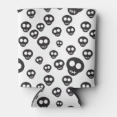 Rafraîchisseur Pour Canette Motif avec crâne noir sur blanc (Devant)