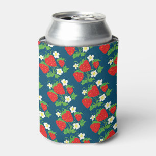 Rafraîchisseur Pour Canette Motif bleu fraise et fleur