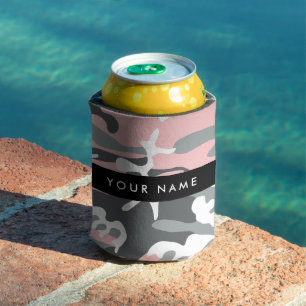 Rafraîchisseur Pour Canette Motif camouflage rose et gris Personnalisez votre