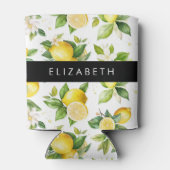 Rafraîchisseur Pour Canette Motif citron, Fleurs de citron, Feuilles, Votre No (Dos)