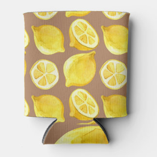 Rafraîchisseur Pour Canette Motif citron transparent, vibrant.