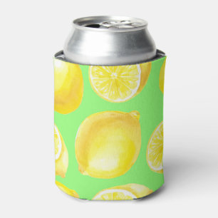 Rafraîchisseur Pour Canette Motif citrons aquarelle