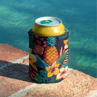 Motif d'ananas à fleurs tropicales hawaïennes