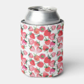 Rafraîchisseur Pour Canette Motif d'aquarelle aux fraises rouges juteuses (Can devant)