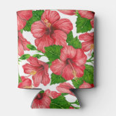 Rafraîchisseur Pour Canette Motif d'aquarelle d'hibiscus rouge (Dos)