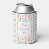 Rafraîchisseur Pour Canette Motif d'aquarelle douce Coeurs et Cupcakes (Can Dos)