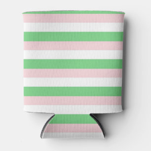 Rafraîchisseur Pour Canette Motif de bande horizontale rose verte