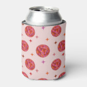 Rafraîchisseur Pour Canette Motif de boules de disco rose violet orange rétro (Can devant)