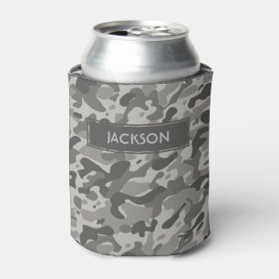 Rafraîchisseur Pour Canette Motif de camouflage gris tendance avec nom