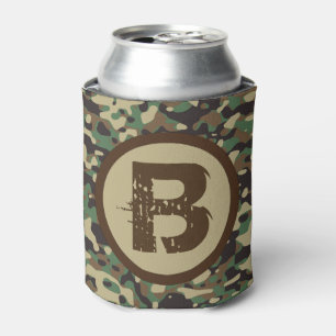 Rafraîchisseur Pour Canette Motif de Camouflage vert militaire de Monogramme