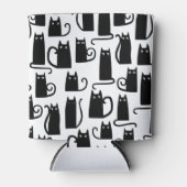 Rafraîchisseur Pour Canette Motif de chat noir amusant (Devant)