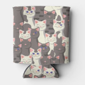 Rafraîchisseur Pour Canette Motif de chats blancs et gris (Devant)