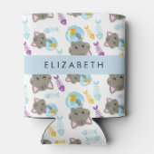 Rafraîchisseur Pour Canette Motif De Chats, Chats Mignons, Chatons, Votre Nom (Dos)