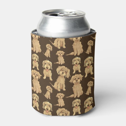 Rafraîchisseur Pour Canette Motif de chien Brown labradoodle doré (Can devant)