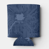 Rafraîchisseur Pour Canette Motif de circuit Geek bleu (Dos)