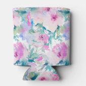 Rafraîchisseur Pour Canette Motif de collage de fleurs rose et bleue (Dos)