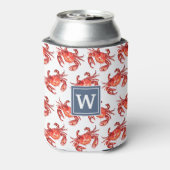 Rafraîchisseur Pour Canette Motif de crabe de plage Monogramme initial (Can Dos)
