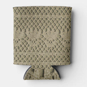 Rafraîchisseur Pour Canette Motif de dentelle artisanale vert olive