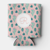 Rafraîchisseur Pour Canette Motif de dessin Cactus mignon | Monogramme (Devant)