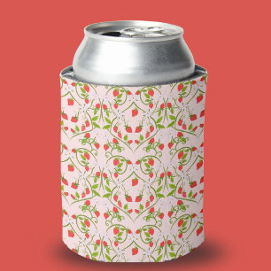 Rafraîchisseur Pour Canette Motif de fleurs de fraise d'aquarelle