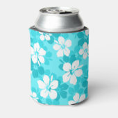 Rafraîchisseur Pour Canette Motif de fleurs tropicales bleu et blanc Hibiscus (Can Dos)