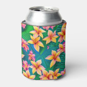 Rafraîchisseur Pour Canette Motif de fleurs tropicales hawaïennes (Can devant)