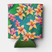 Rafraîchisseur Pour Canette Motif de fleurs tropicales hawaïennes (Devant)