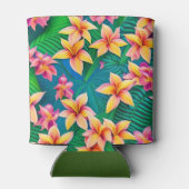 Rafraîchisseur Pour Canette Motif de fleurs tropicales hawaïennes (Dos)