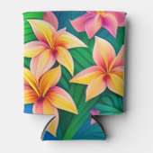 Rafraîchisseur Pour Canette Motif de fleurs tropicales hawaïennes (Devant)