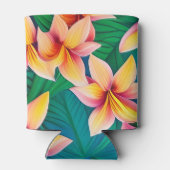 Rafraîchisseur Pour Canette Motif de fleurs tropicales hawaïennes (Dos)