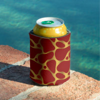 Motif de girafe abstraite rouge et or