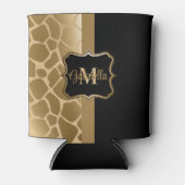 Rafraîchisseur Pour Canette Motif de girafe noire et dorée (Devant)