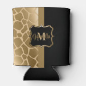 Rafraîchisseur Pour Canette Motif de girafe noire et dorée (Dos)
