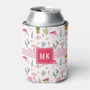 Rafraîchisseur Pour Canette Motif de ketmie d'ananas de cactus de Flamant rose