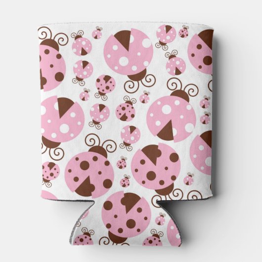 Rafraîchisseur Pour Canette Motif De Ladybugs, Mignons Ladybugs, Pink Ladybugs (Dos)